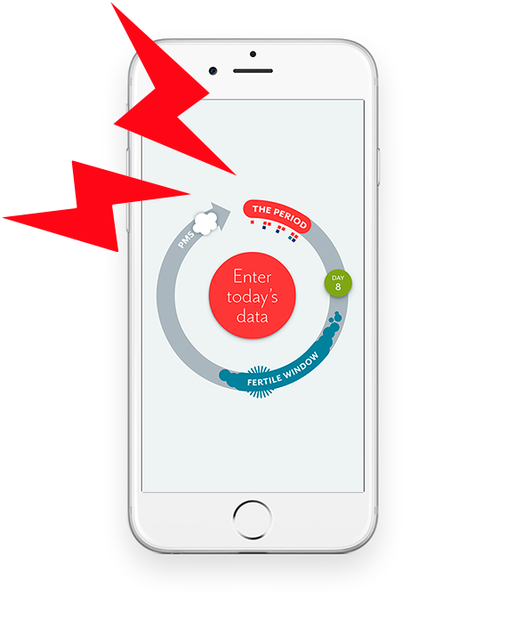Telefon med ett cirkeldiagram på skärmen